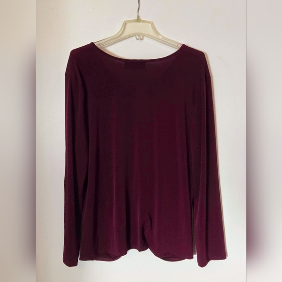 CDN! Robin Barré; Size XL; Burgundy/Purple Long Sleeve Top; Twist Knot at Bottom - Picture 2 of 14